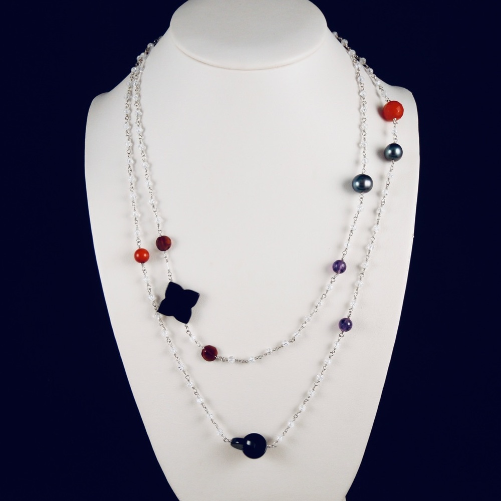 42” multi-beaded necklace